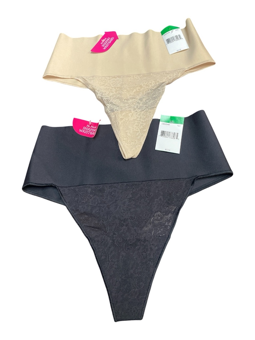 NWT 2 Pack Shaping Waistband Thong Panties L D27
